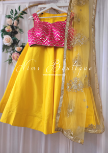 Readymade Yellow Silk skirt/lehnga (sizes 4-20)