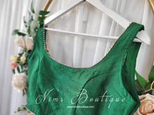 The NB Emerald Green Silk Blouse Gold Edge (10-12)
