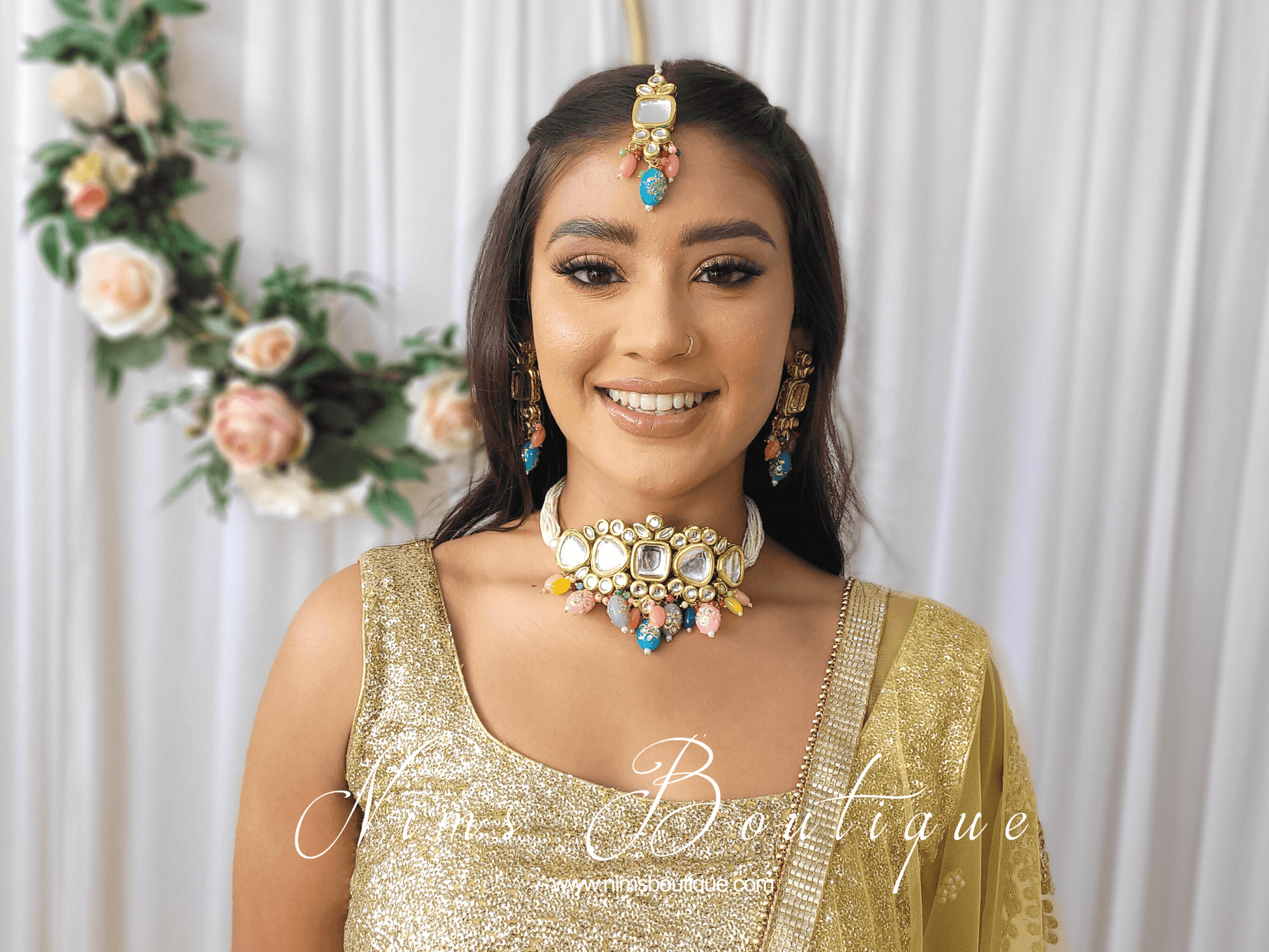 Nims Boutique Raman Multicolour Kundan Choker Set