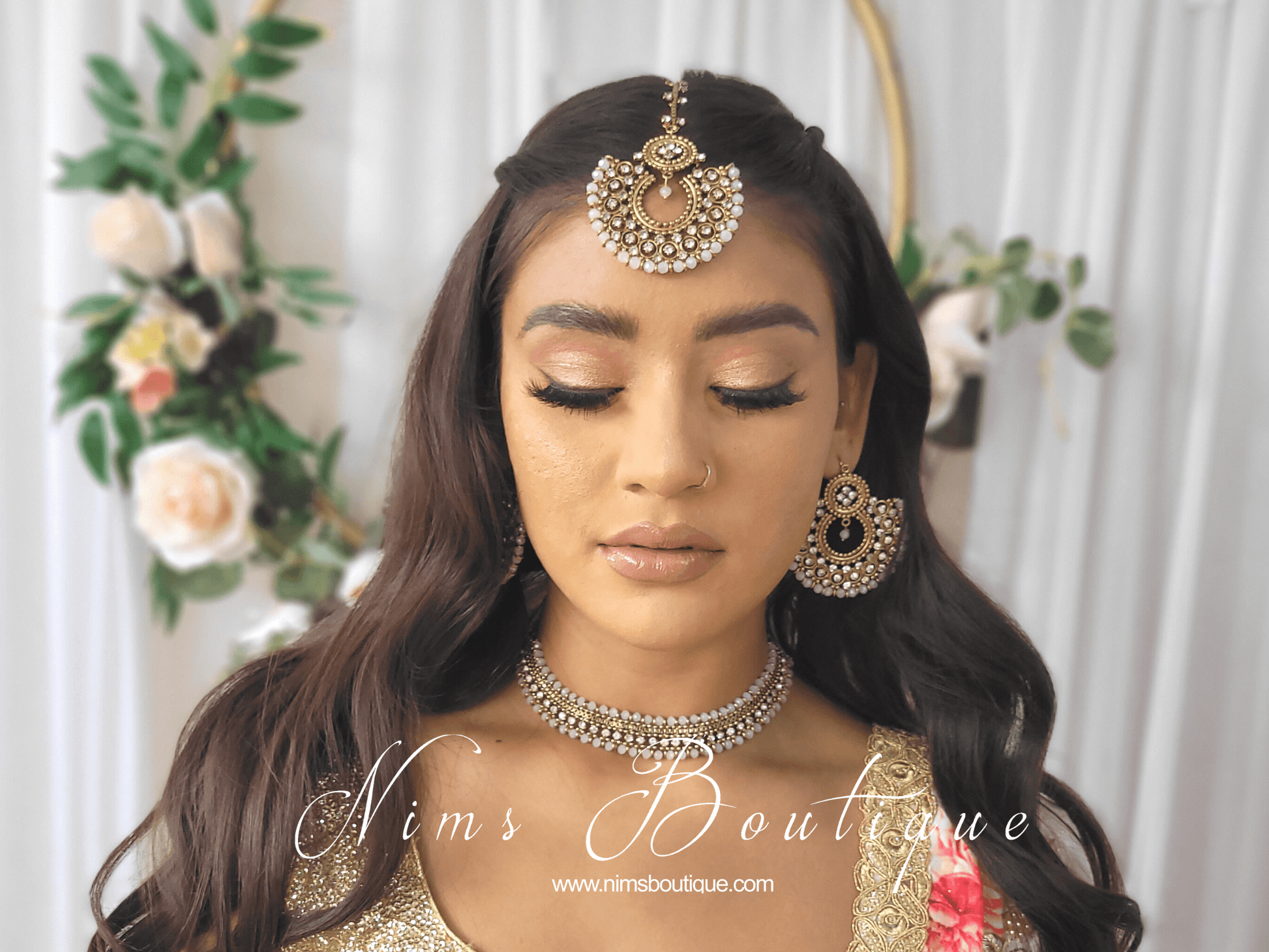 Nims Boutique Royal Blush Chand Tikka Set