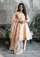 Rashmi Luxury Peach Silk Anarkali Suit with Pajami (sizes 4-8)