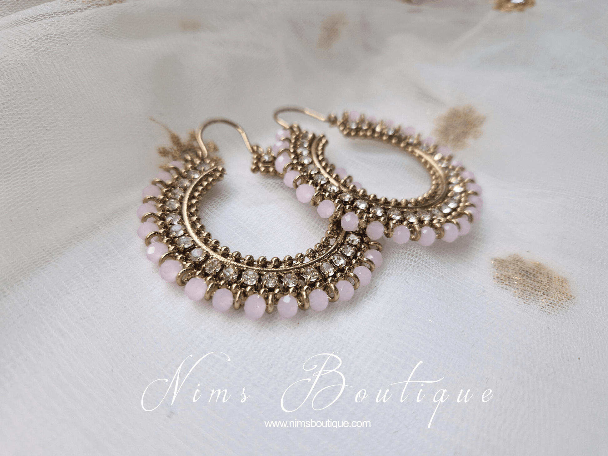 Nims Boutique Royal Blush Bali Hoop Earrings