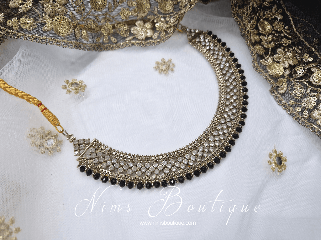 Nims Boutique Royal Statement Black Necklace
