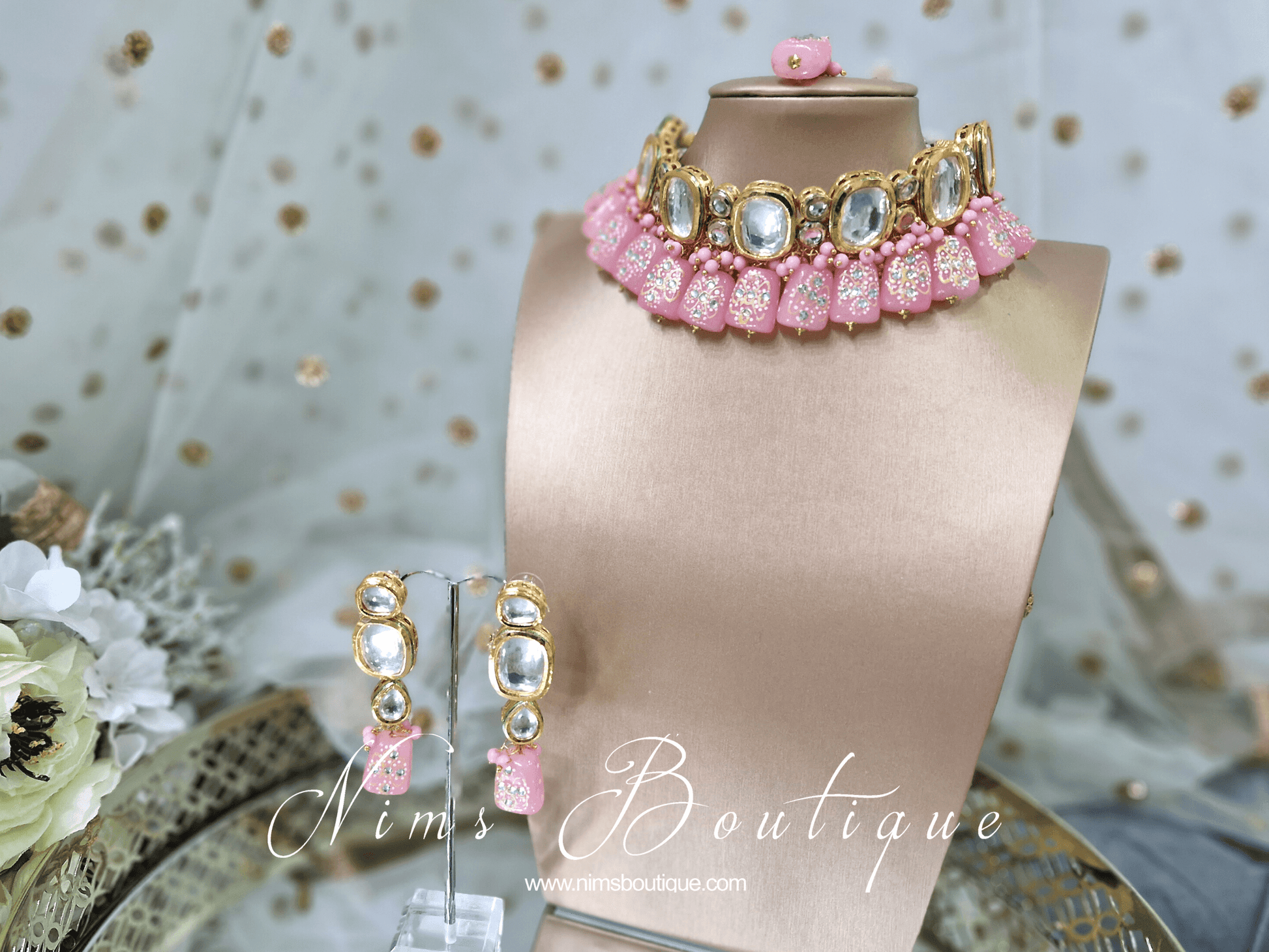 Nims Boutique Athiya Pink Kundan Choker Set