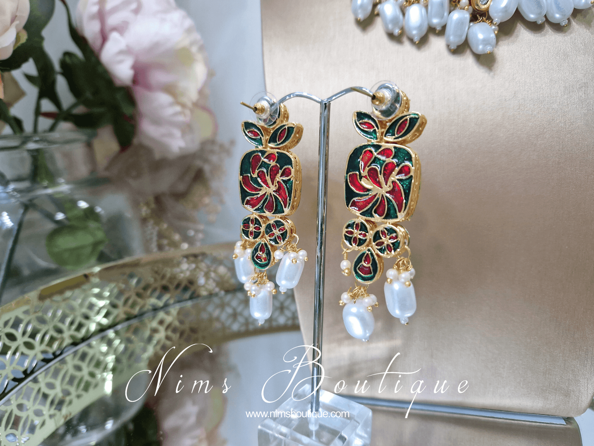 Nims Boutique Raman Pearl Kundan Choker Set