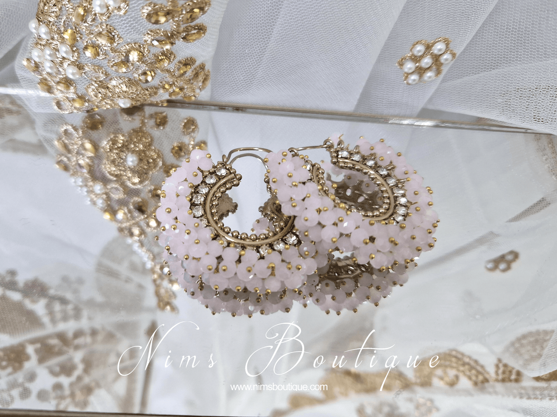 Nims Boutique Meghna Royal Blush Hoop Earrings