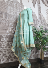 Rashmi Luxury Mint Silk Anarkali Suit with Pajami (size 4-14)