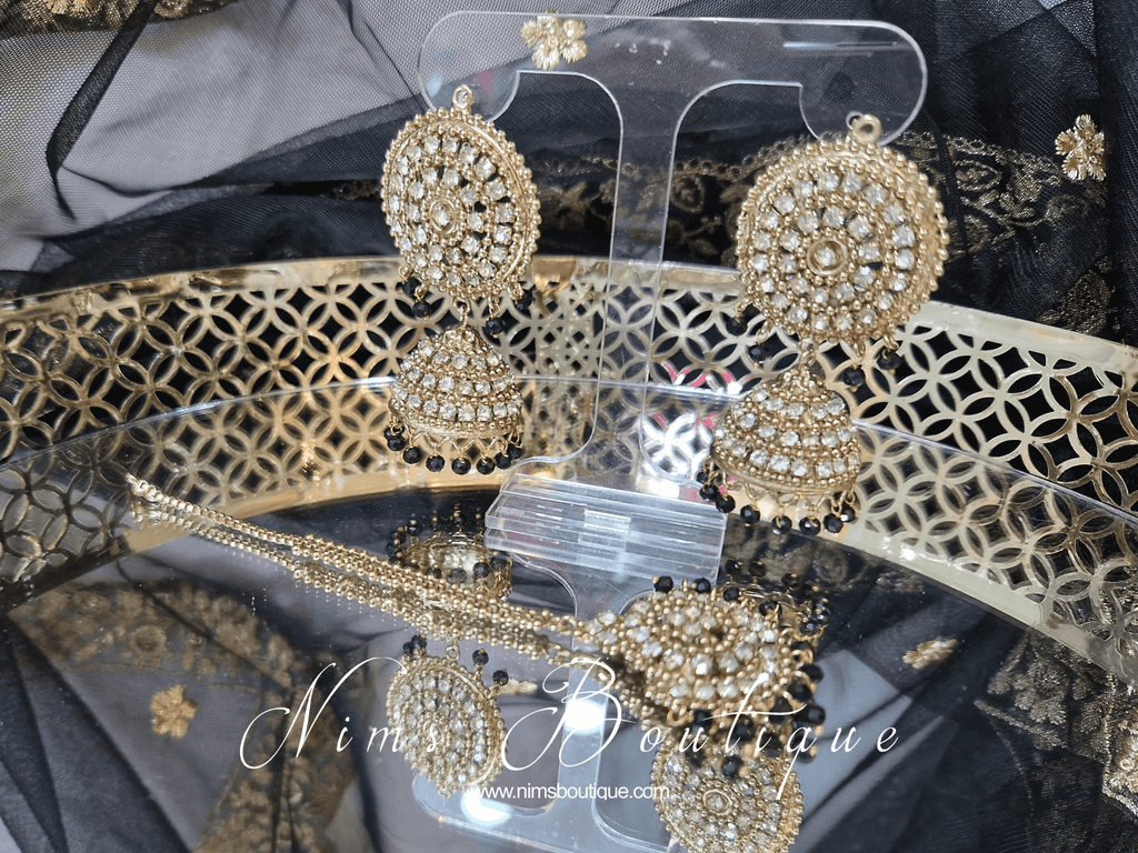 Nims Boutique Royal Black Chumke & Tikka Set