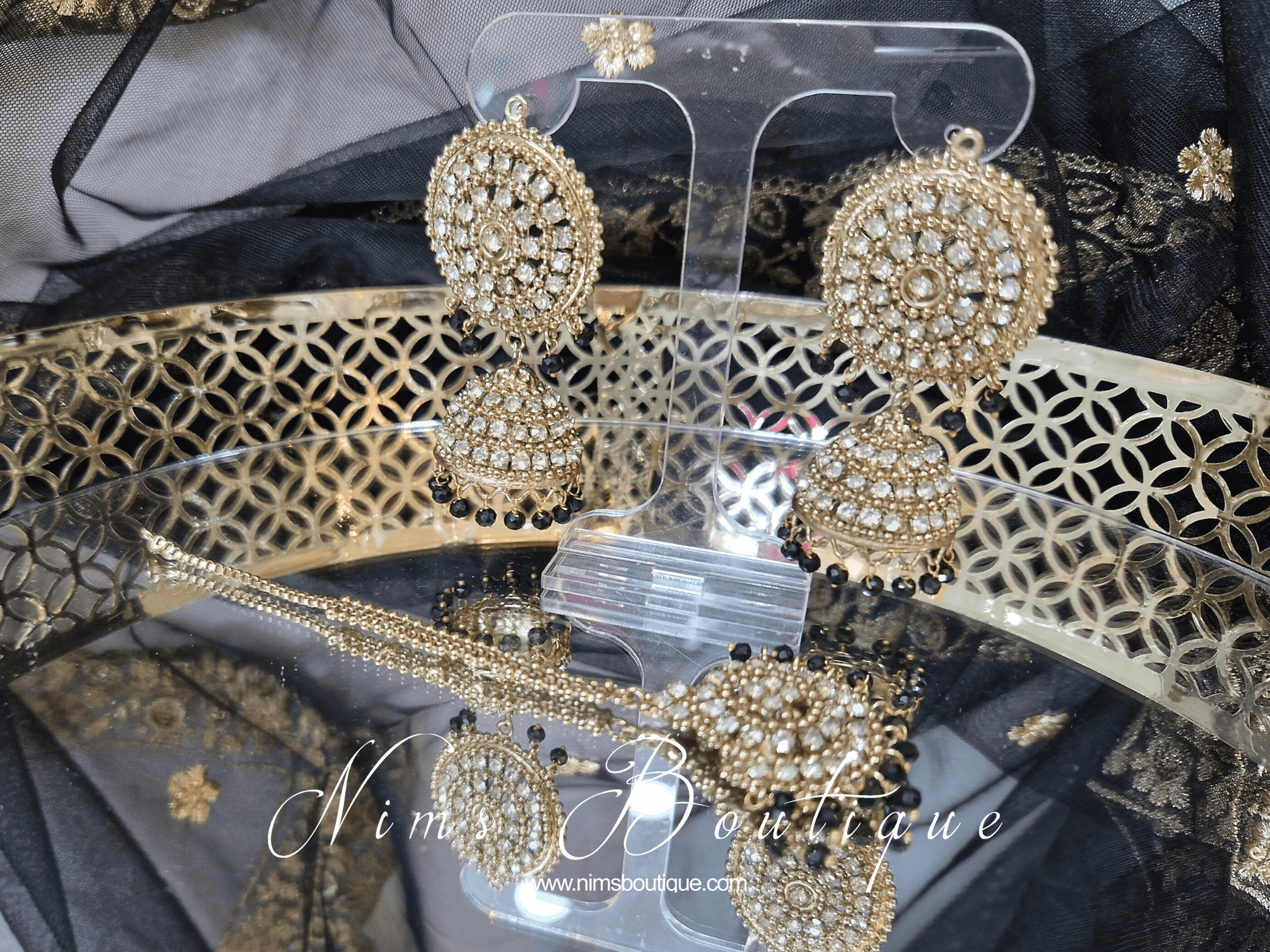 Nims Boutique Royal Black Chumke & Tikka Set