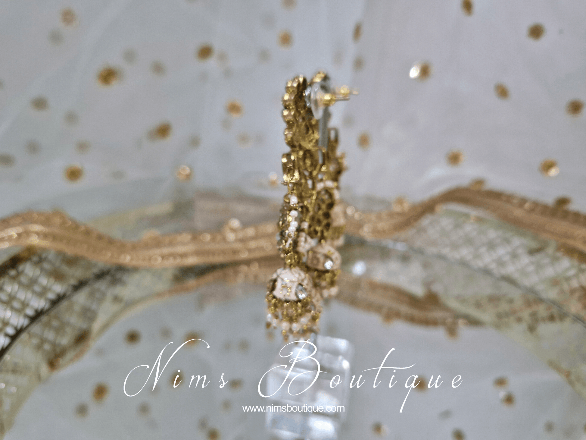 Nims Boutique Ariana Luxury Peach Meenakari Earrings