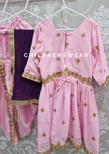Pink & Purplre Kids Dhoti Salwar Suit
