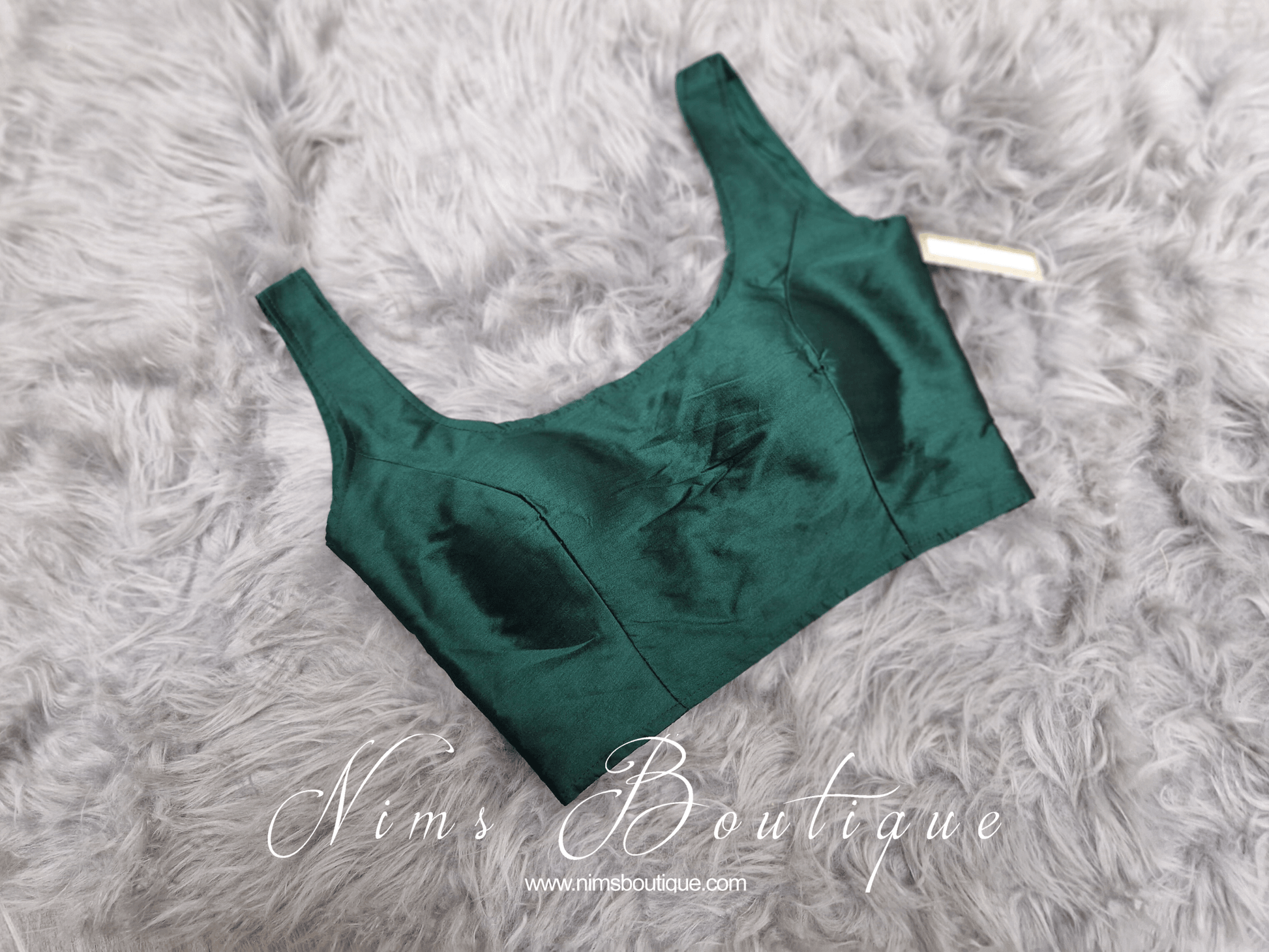 Nims Boutique The NB Dark Green Silk Blouse petite sizes 4-8