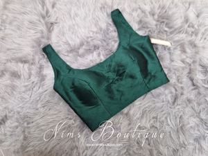 The NB Dark Green Silk Blouse (petite sizes 4-8)