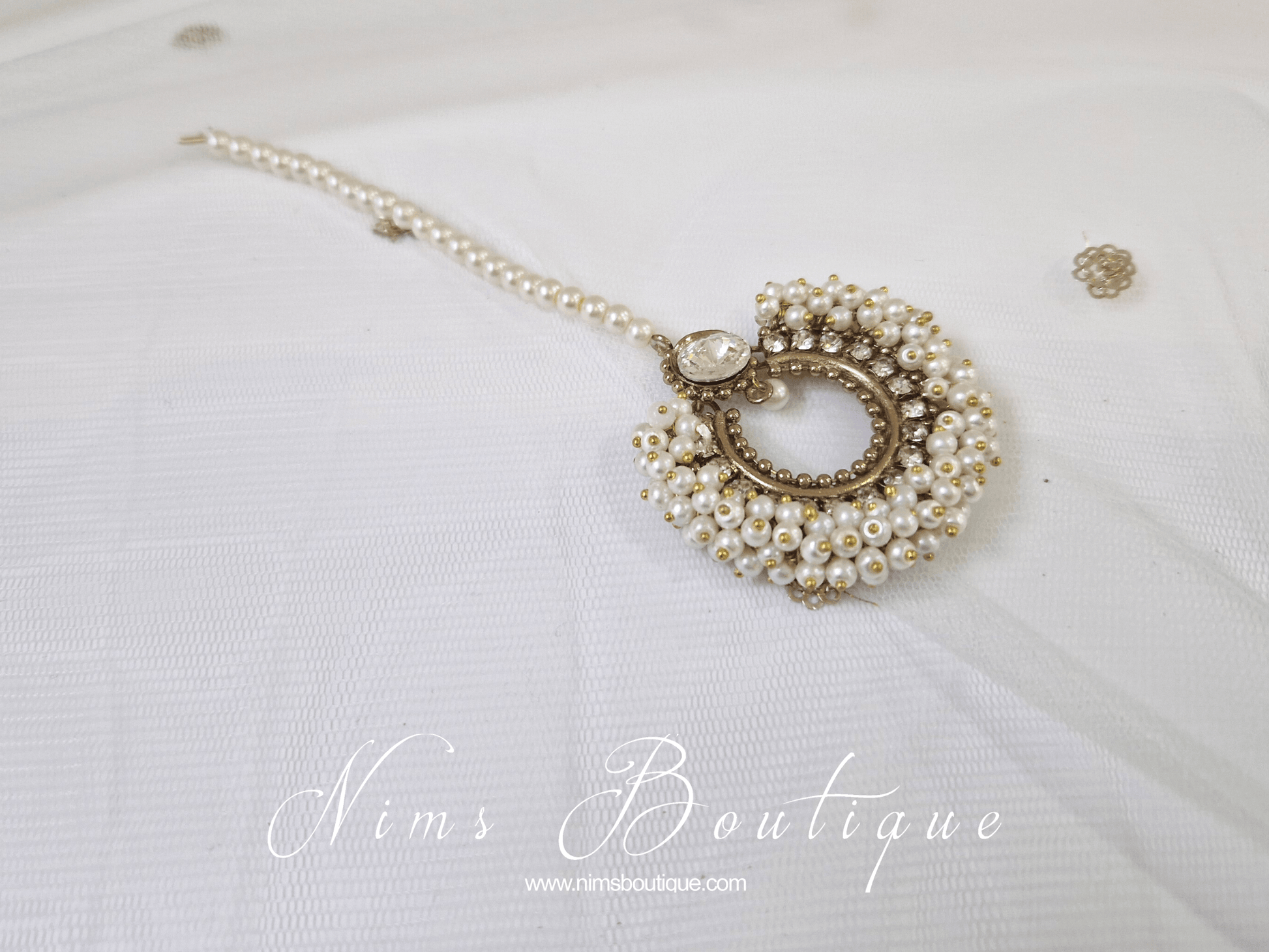 Nims Boutique Meghna Pearl Cluster Tikka