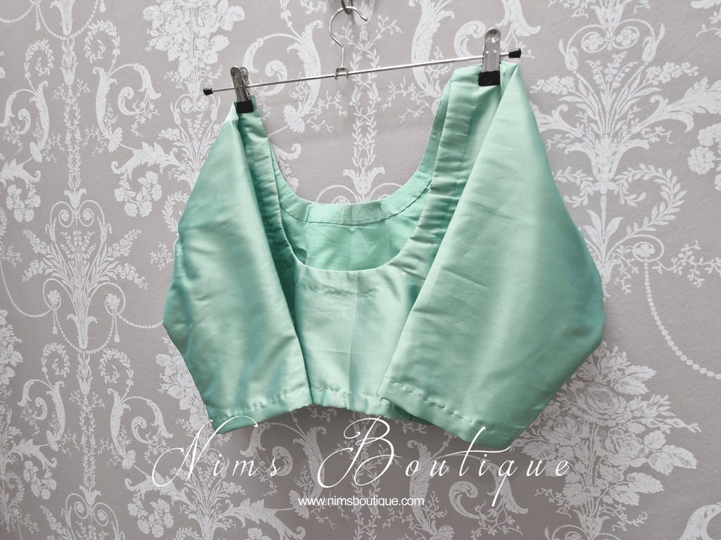 Nims Boutique Mint Pure Silk Scoop Neck Blouse with sleeves size 4-24