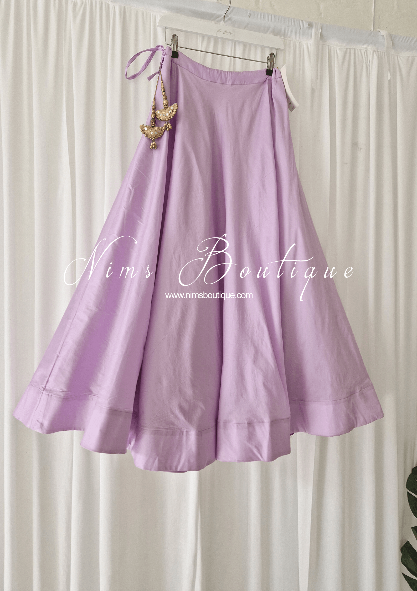 Nims Boutique Readymade Lilac Silk skirt/lehnga sizes 4-22