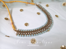 Royal Antique Gold & Light Blue Necklace