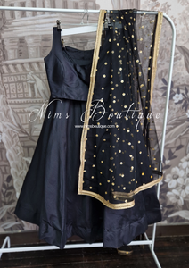 Readymade Black Silk skirt/lehnga (sizes 4-22)