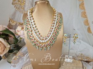 Nims Boutique Myra Blossom Kundan Mint Haar Set