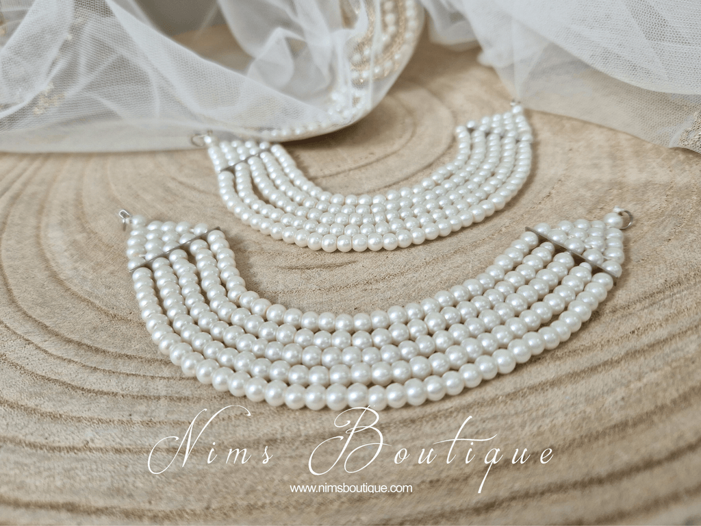 Nims Boutique Royal Pearl Earring Chains/Saharas 5 row
