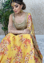 Yellow Floral readymade skirt/lehnga (sizes 4-16)