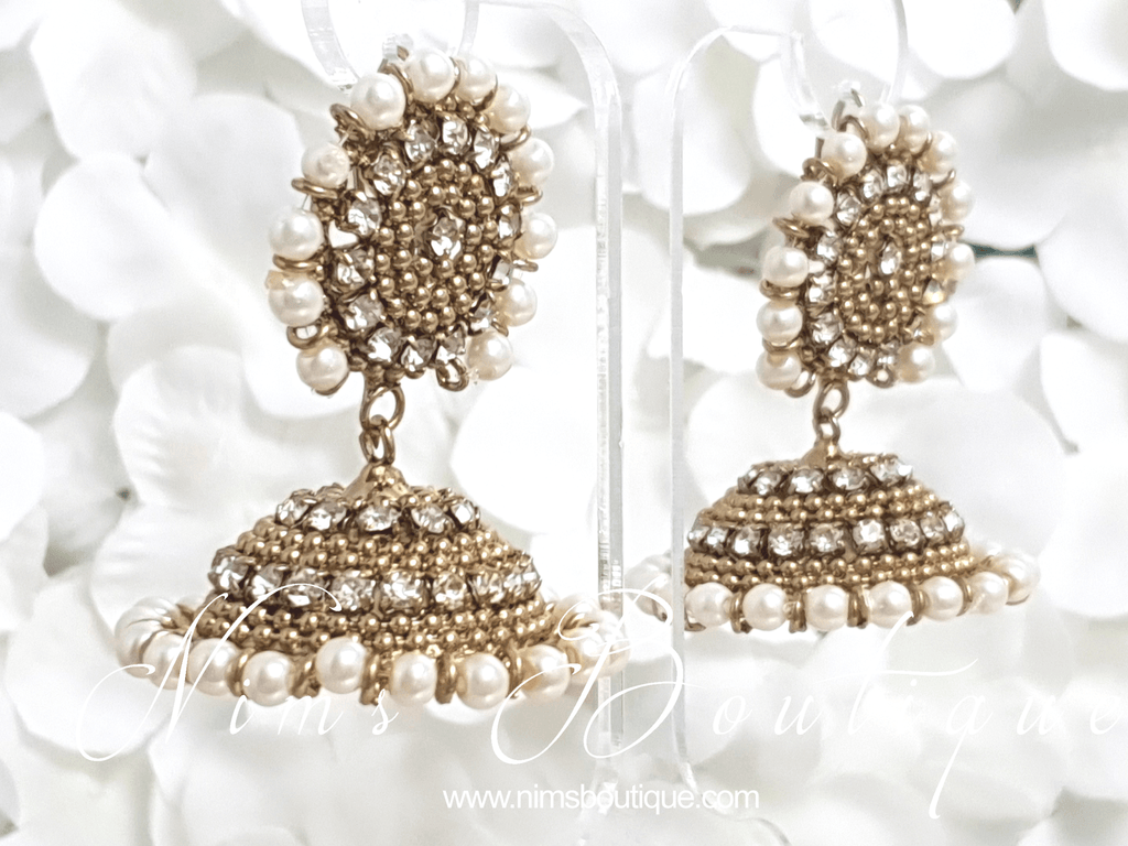 Nims Boutique Chandni Royal Antique Gold & Pearl Chumke