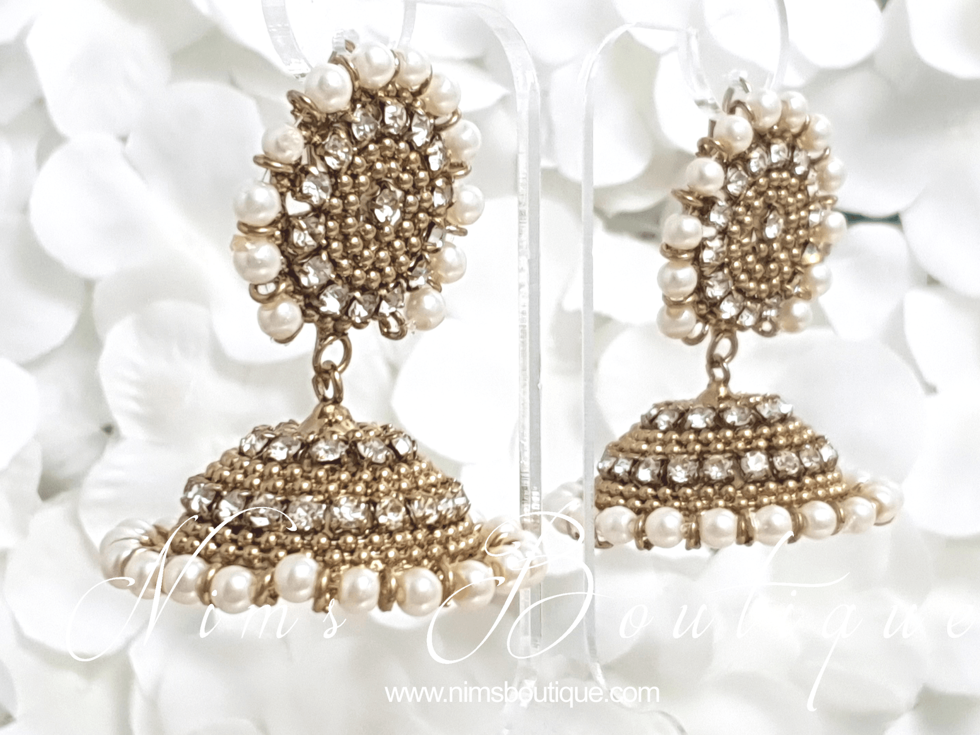 Nims Boutique Chandni Royal Antique Gold & Pearl Chumke