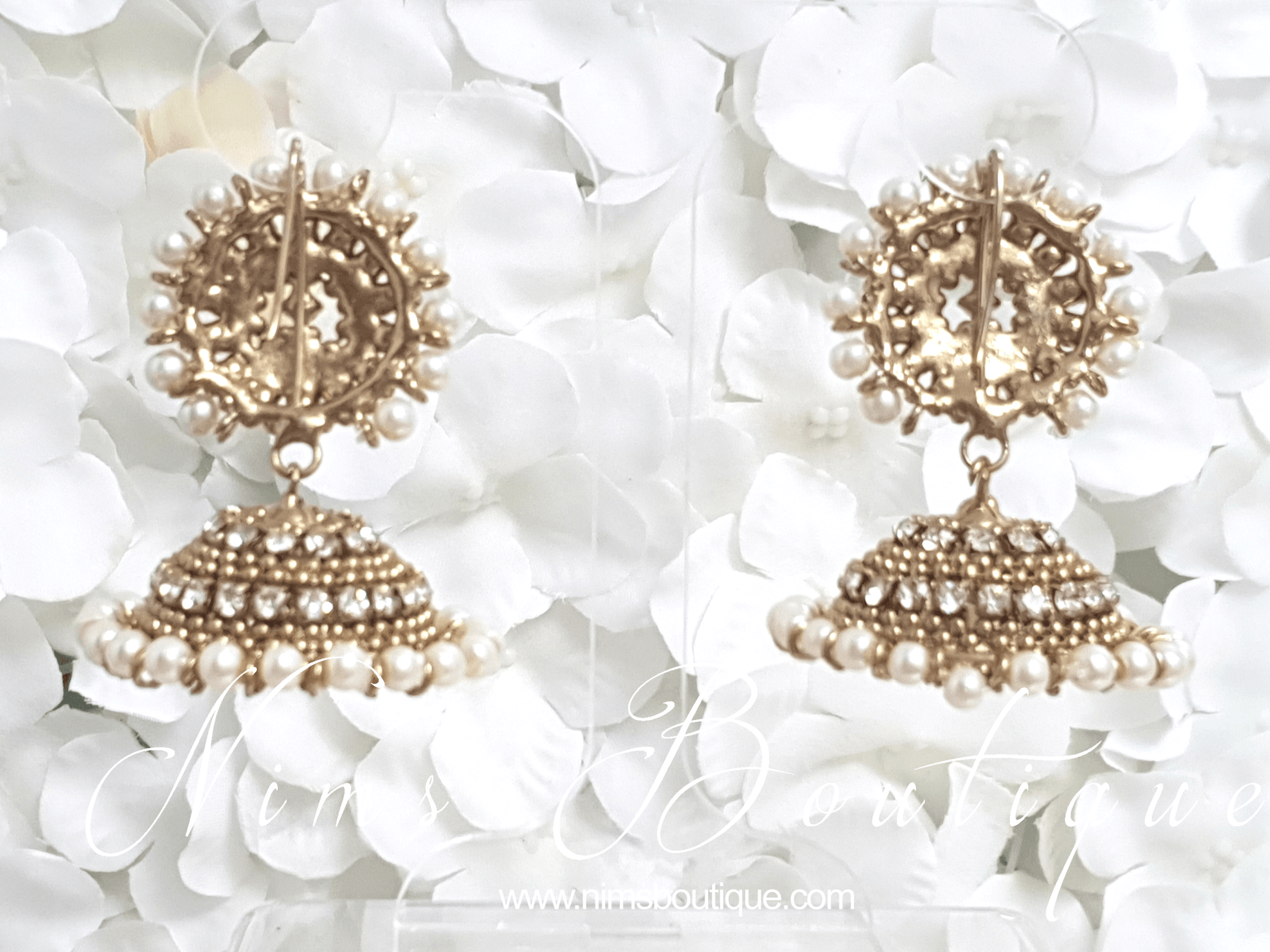 Nims Boutique Chandni Royal Antique Gold & Pearl Chumke