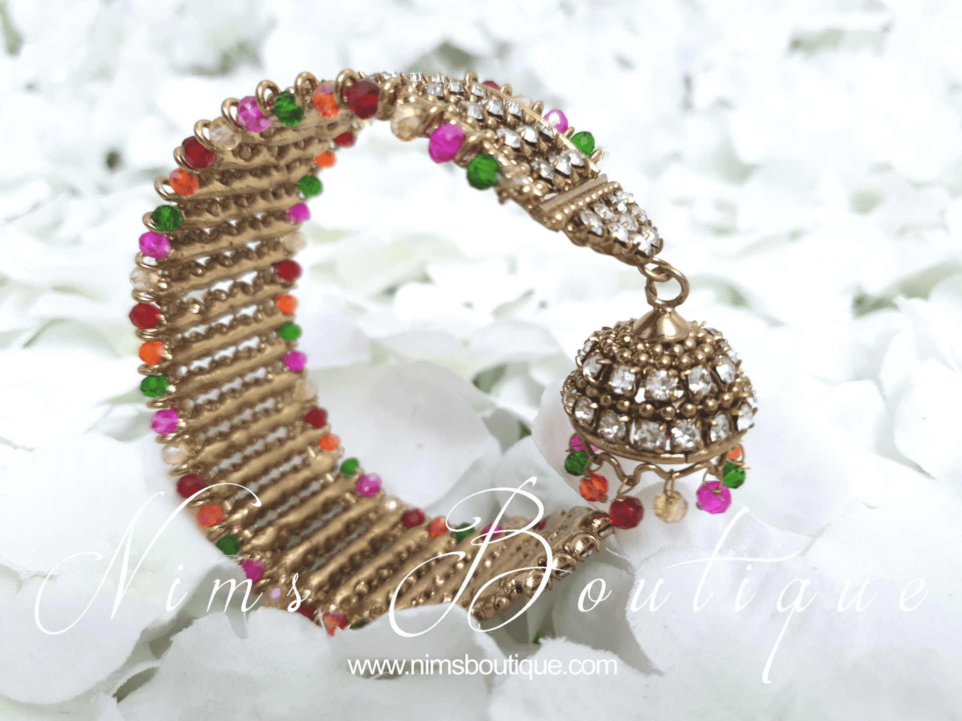Nims Boutique Multicolour Royal Bracelet with hanging chumka 2