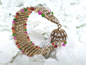 Multicolour Royal Bracelet with hanging chumka (2)