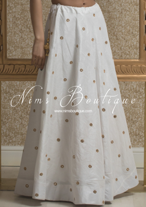 Luxury White Mirror readymade skirt/lehnga (size 4-20)
