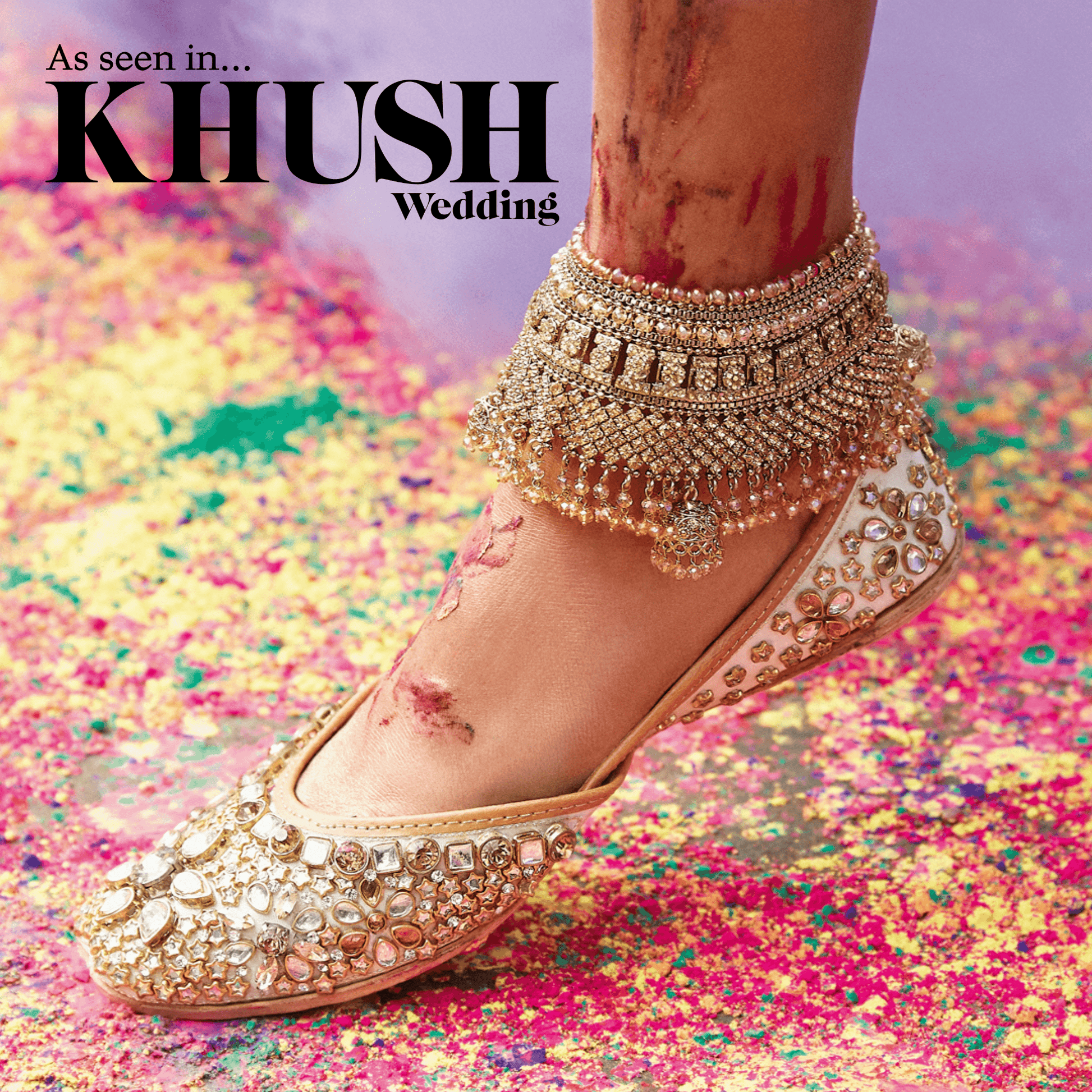 Nims Boutique Royal Shaadi Antique Gold & Gold stone Anklets