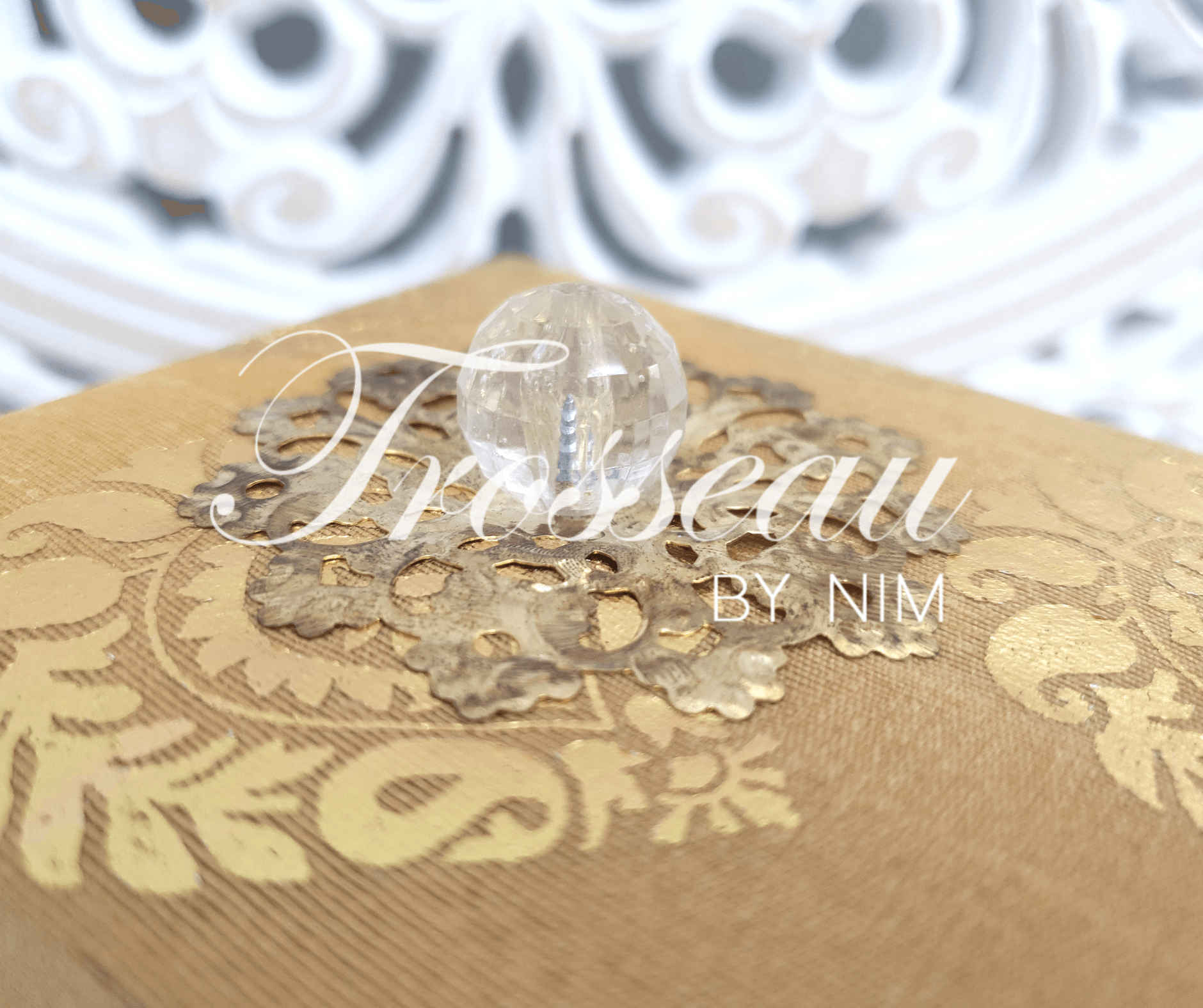 Nims Boutique Gold Silk Brocade Favor Box