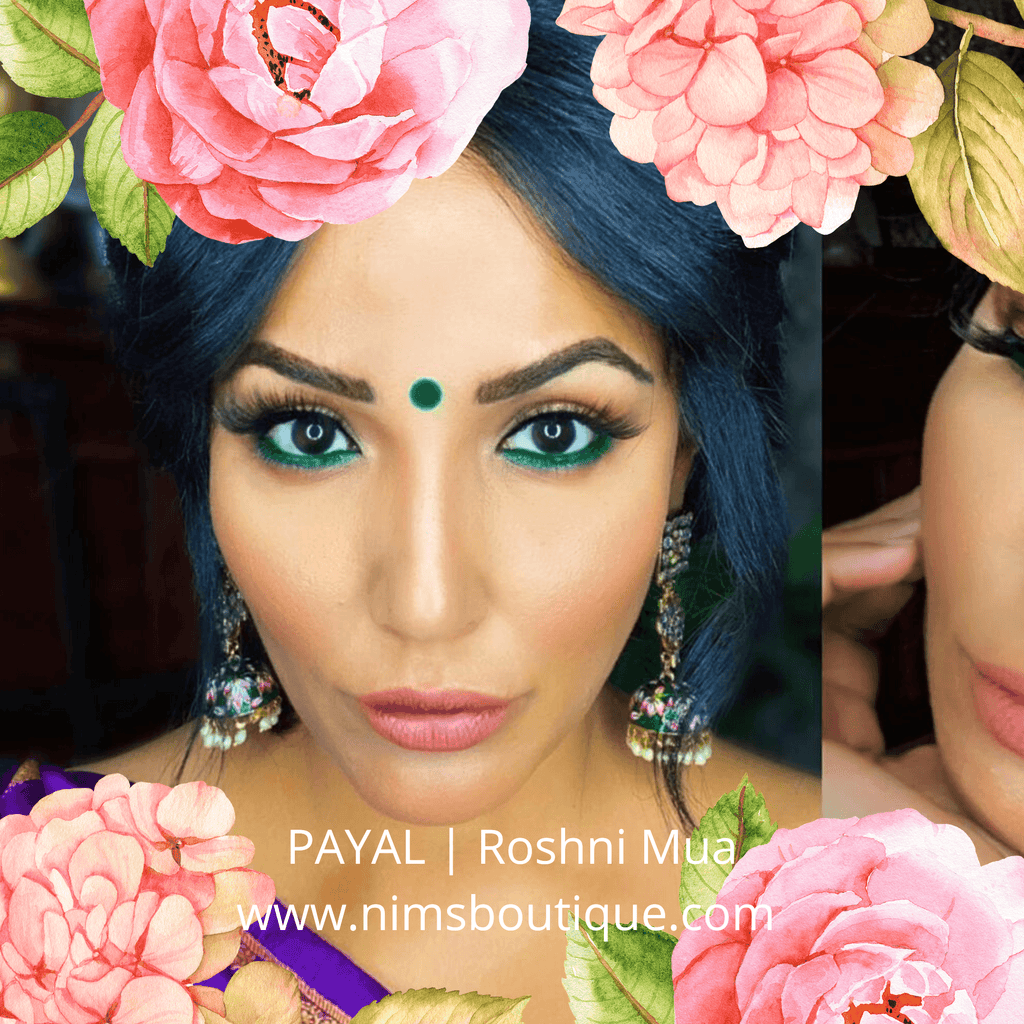 Nims Boutique Payal Green Blossom Chumke Earrings
