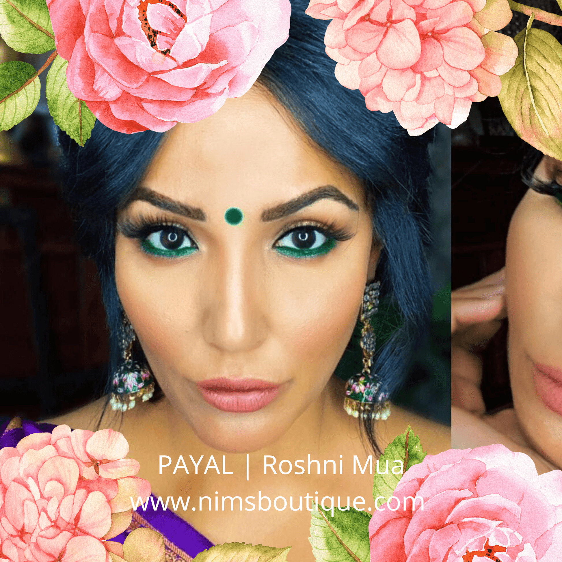 Nims Boutique Payal Green Blossom Chumke Earrings