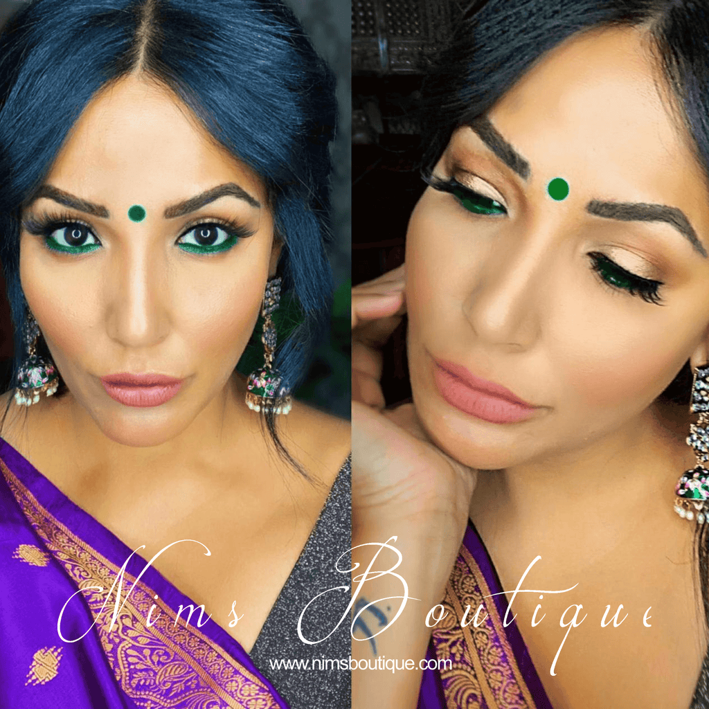 Nims Boutique Payal Green Blossom Chumke Earrings