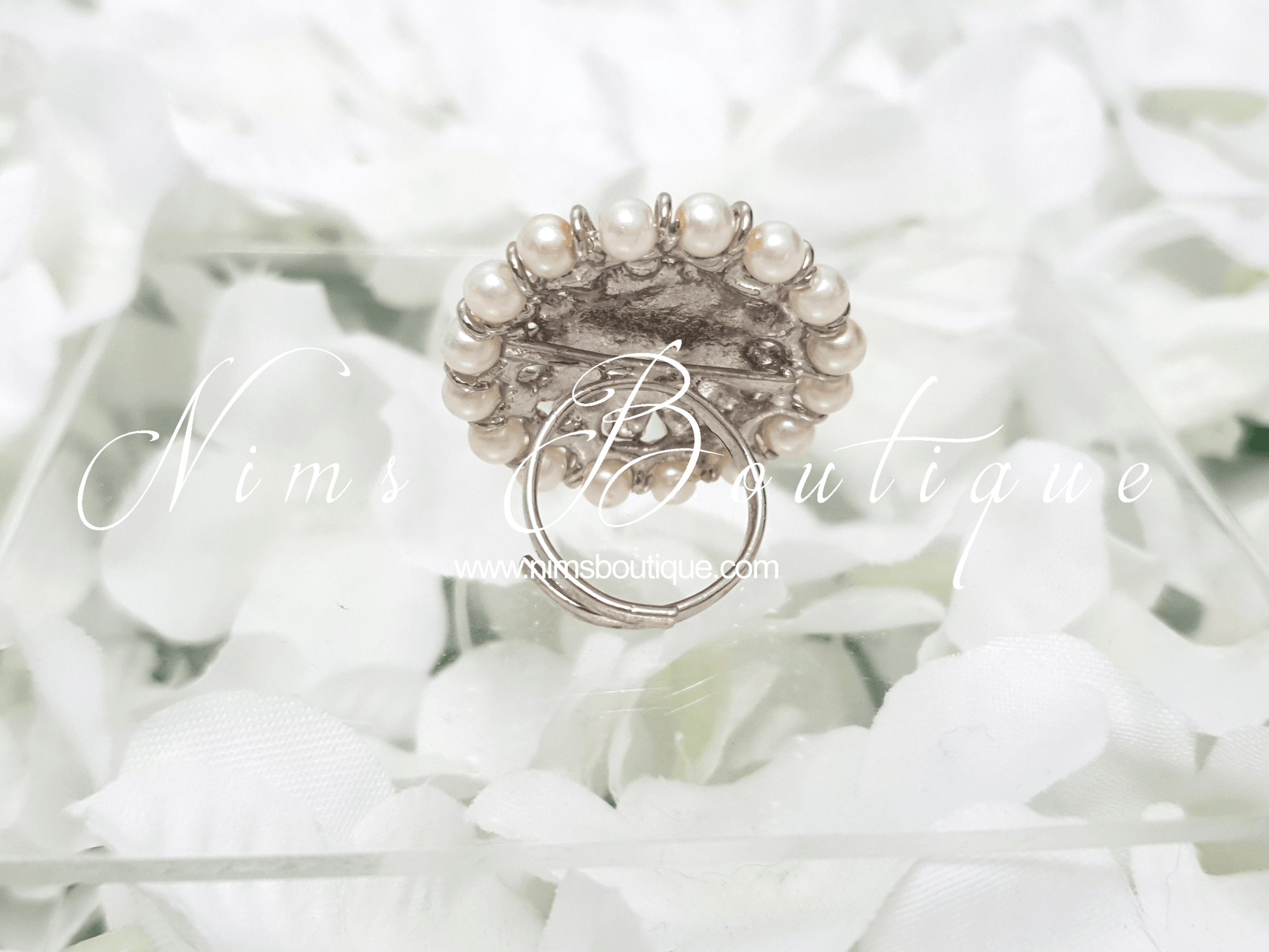 Nims Boutique Royal Silver & Pearl Ring