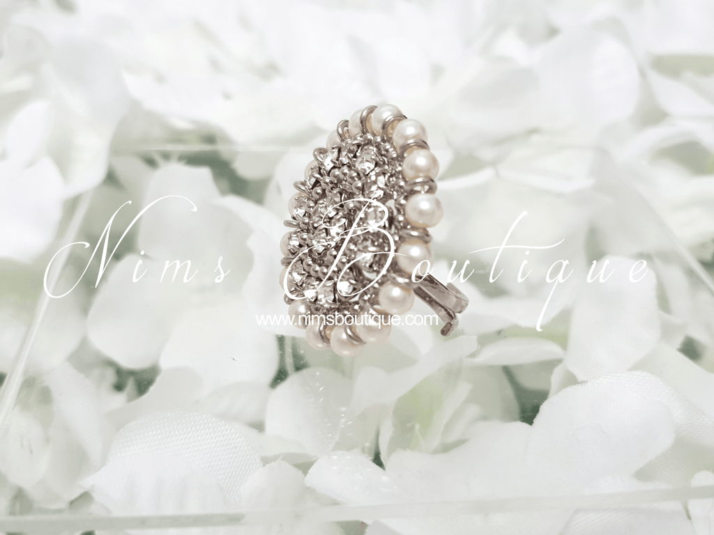 Nims Boutique Royal Silver & Pearl Ring
