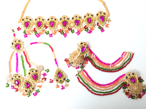 Maharani Multicolour Gold Stone & Multicolour Choker Set