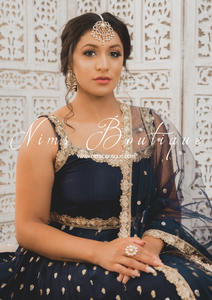 The NB Luxury Navy Silk Anarkali with Pajami (sizes 4-18)
