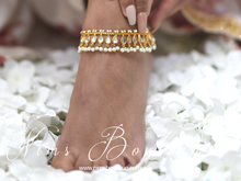 Nandini Light Gold & Pearl Anklets