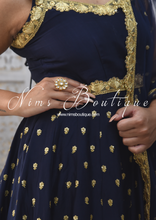 The NB Luxury Navy Silk Anarkali with Pajami (sizes 4-18)