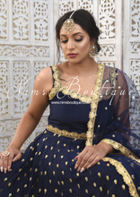 The NB Luxury Navy Silk Anarkali with Pajami (sizes 4-18)