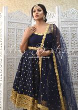 The NB Luxury Navy Silk Anarkali with Pajami (sizes 4-18)