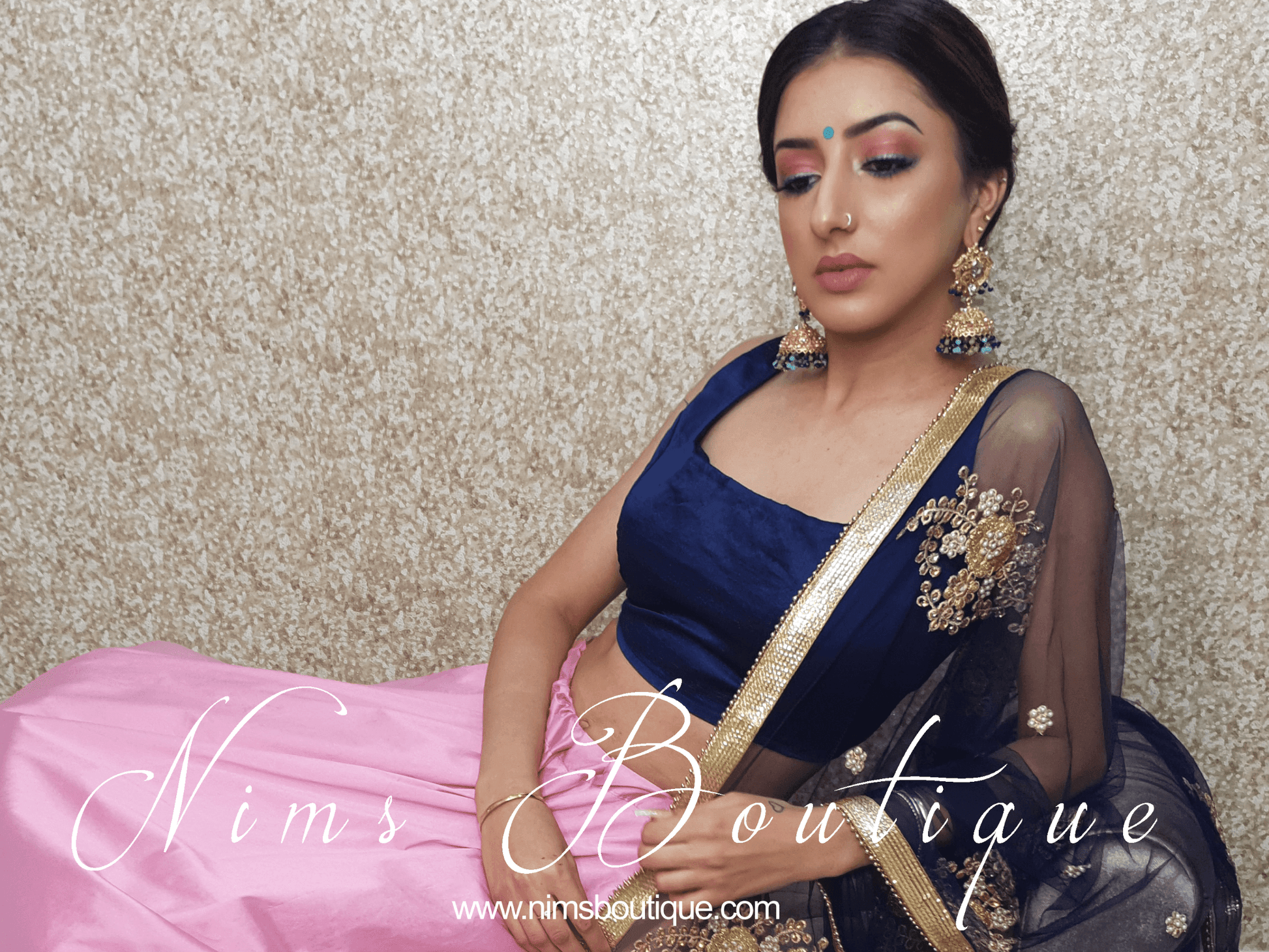 Nims Boutique The NB Navy Blouse 12-14