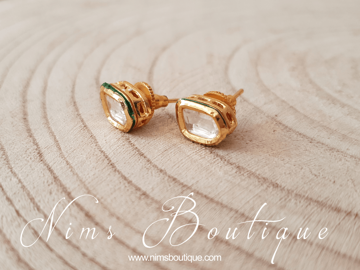 Nims Boutique Kundan Uncut Stone stud earrings