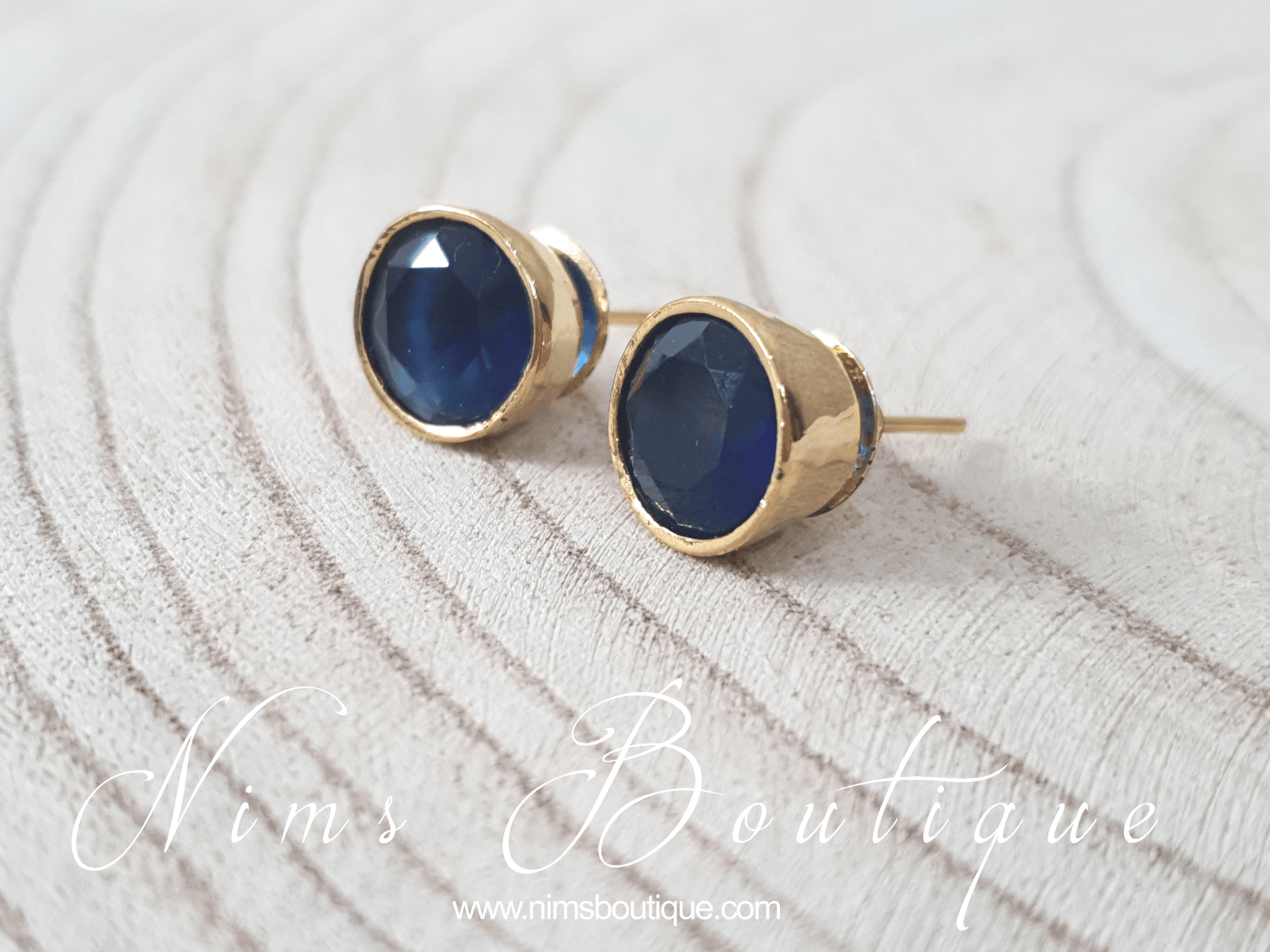 Nims Boutique The NB Navy stud earrings