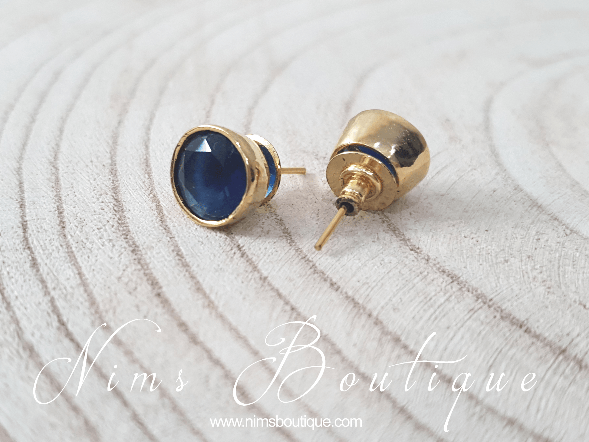 Nims Boutique The NB Navy stud earrings
