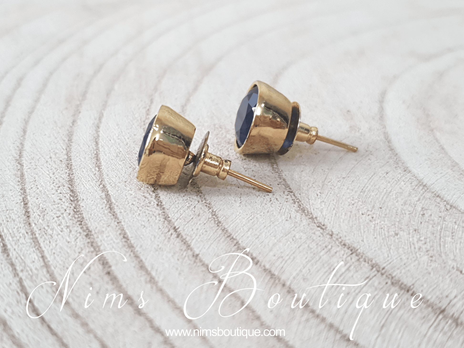 Nims Boutique The NB Navy stud earrings