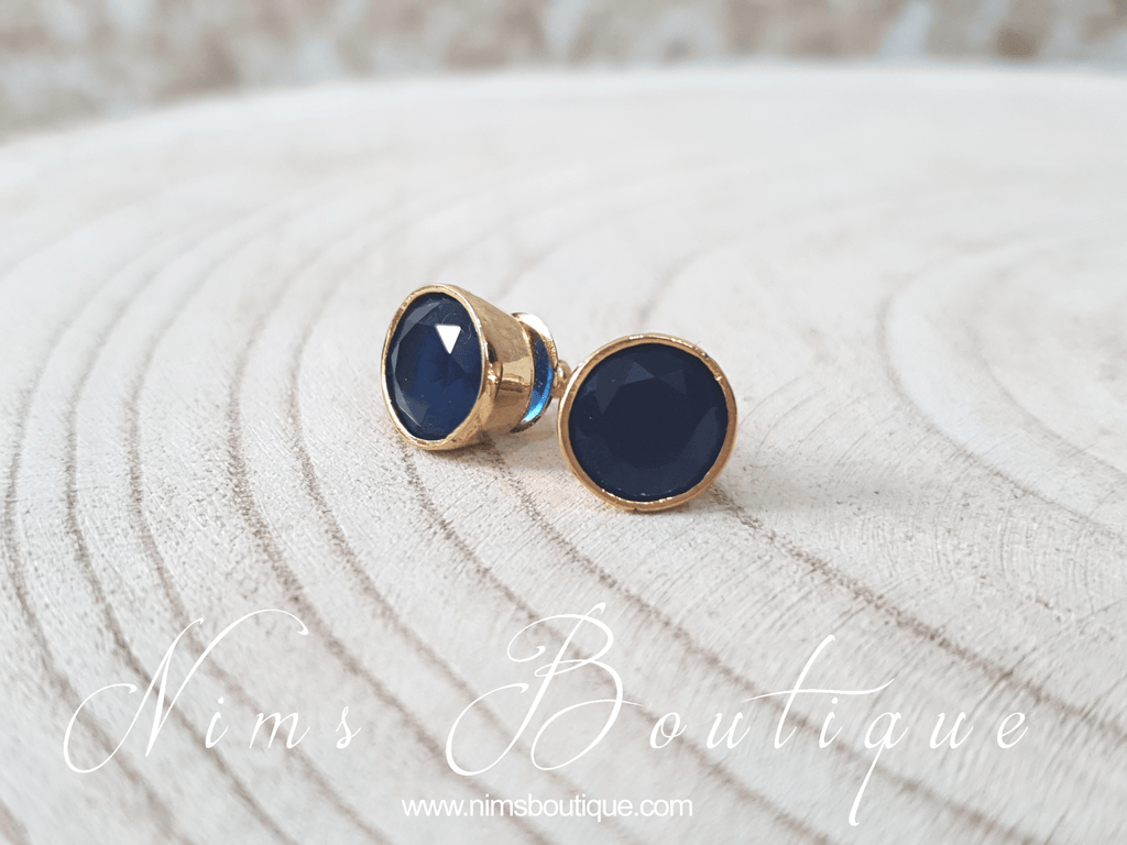 Nims Boutique The NB Navy stud earrings